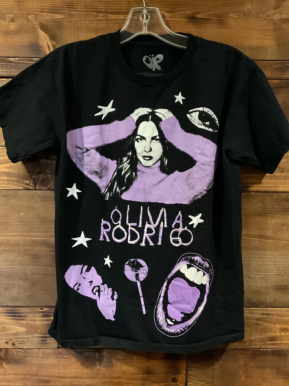 Olivia Rodrigo Black Concert Merchandise Tee with Lavender Graphic Womens XS